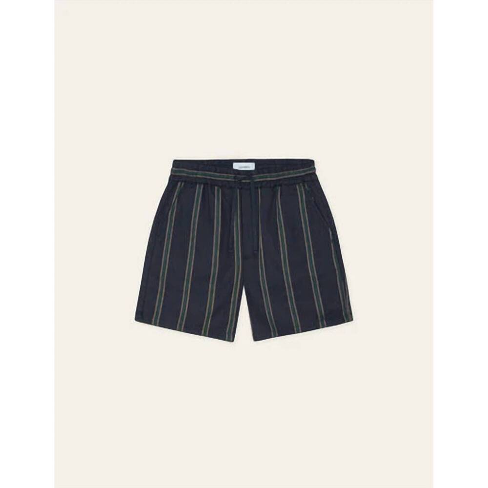 NEW LES DEUX men's lawson stripe shorts in dark navy